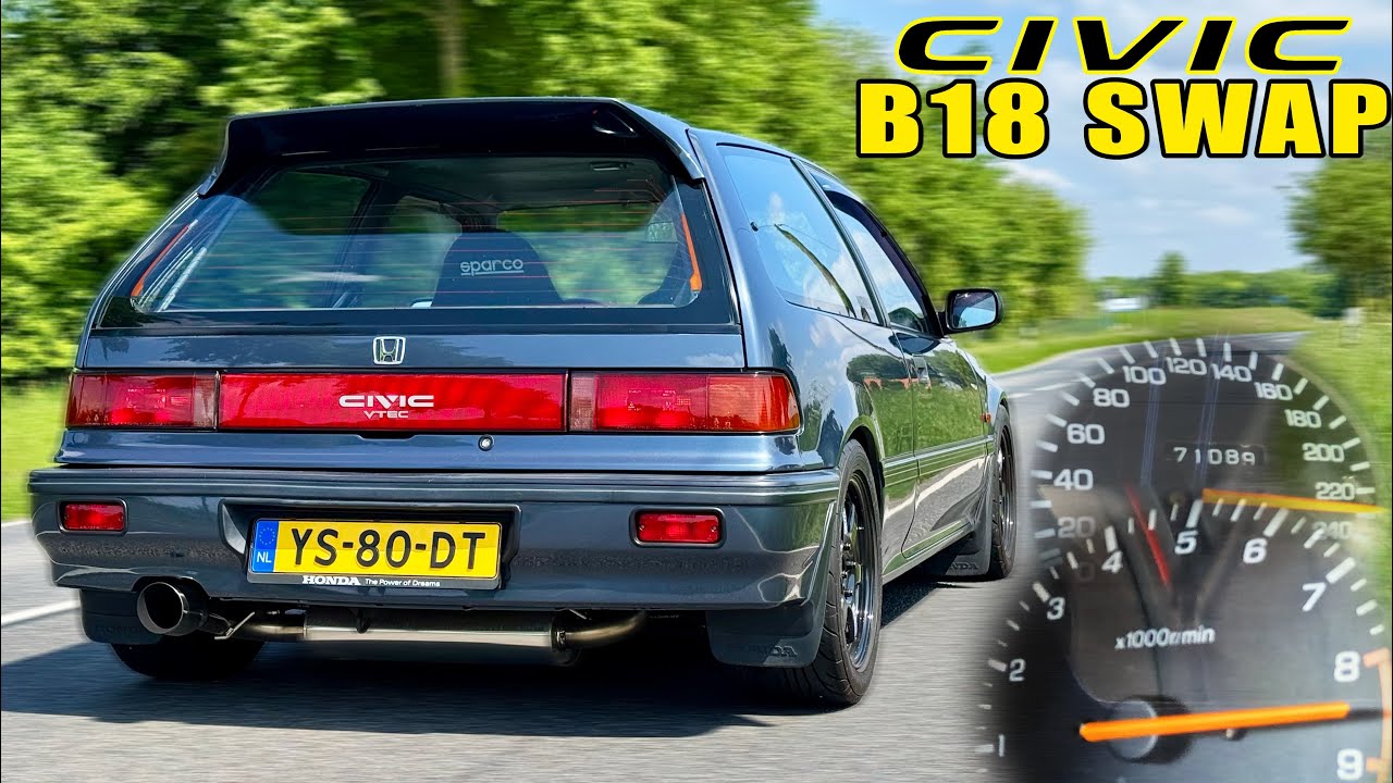 1990 Honda Civic B18C4 SWAP // 0-100 100-200 SOUND & POV on AUTOBAHN