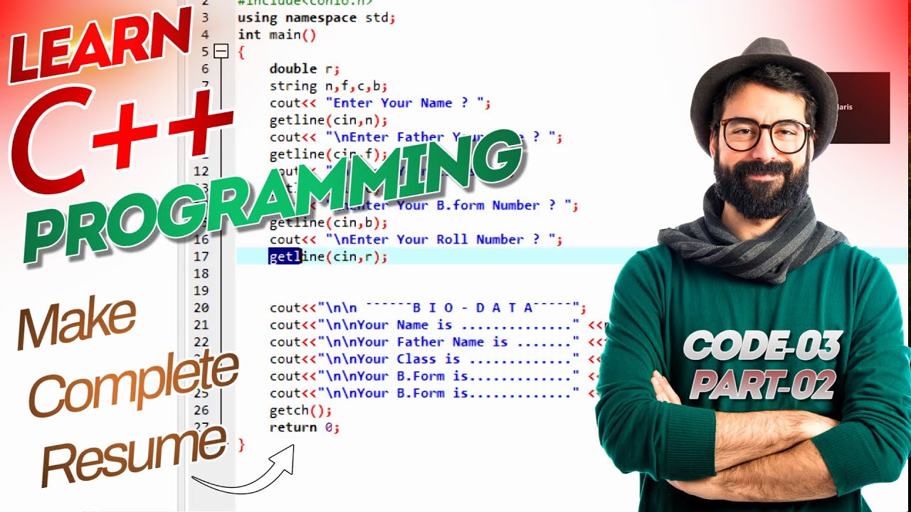 Make a Simple Resume Program in C++ | Student Project | Beginner ...