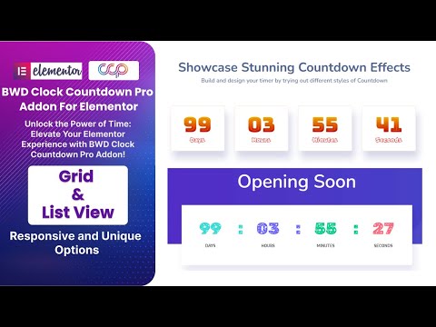 Enhance Your Elementor Experience with BWD Clock Countdown Pro Addon | Elementor Plugin Review