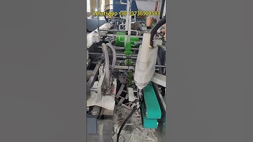 Automatic paper handle pasting machine for paper bags #paperhandbag #paperbag #baghandle