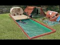 Build Most Creative Underground Bamboo Mansions With Beautiful Cover Swimming Pool & Dog House