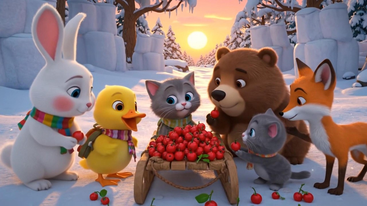 🐰🐤Roro, Dodo, and Kiki: The Secret Snow Cave Adventure - Snowmobile & Frozen Berries
