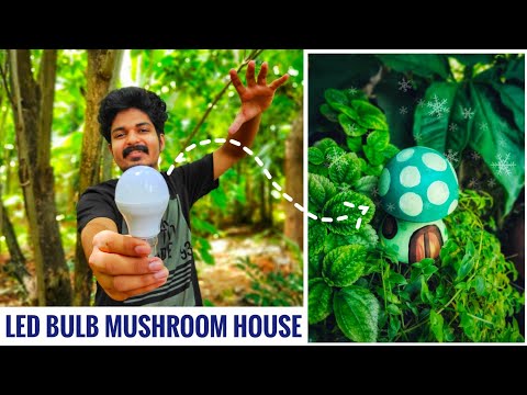 MINIATURE MUSHROOM HOUSE | USING LED BULBS | FAIRY MUSHROOM HOUSE | GREEN