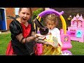 Kids Pretend Play with Princess Belle In Real Life Surprise Eggs and Magic Chocolate Shoes