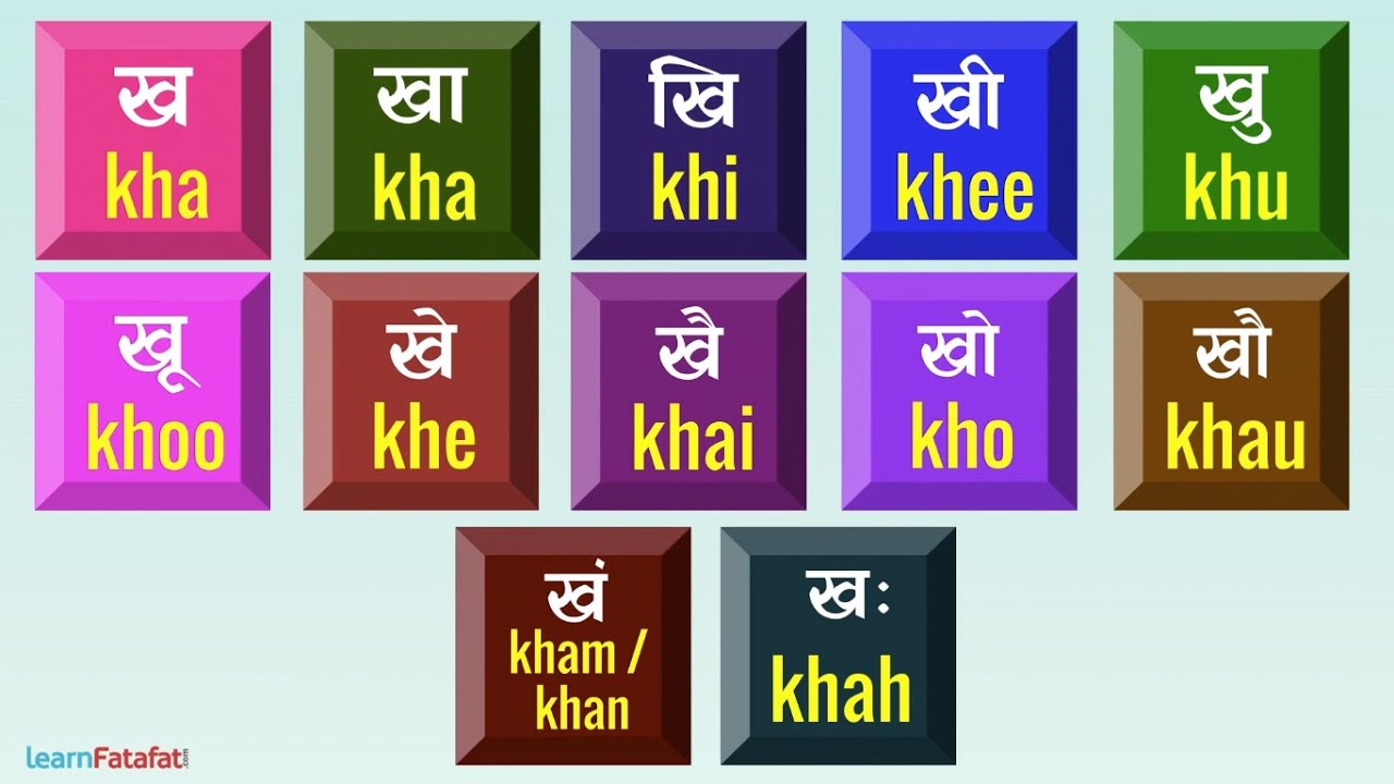 Hindi Barakhadi In English हद बरखड