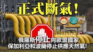 202200427E 正式斷氣！俄羅斯停止向歐盟國家 保加利亞和波蘭停止供應天然氣