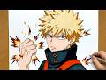 Drawing Katsuki Bakugo From My Hero Academia | Explosive MHA Anime Art