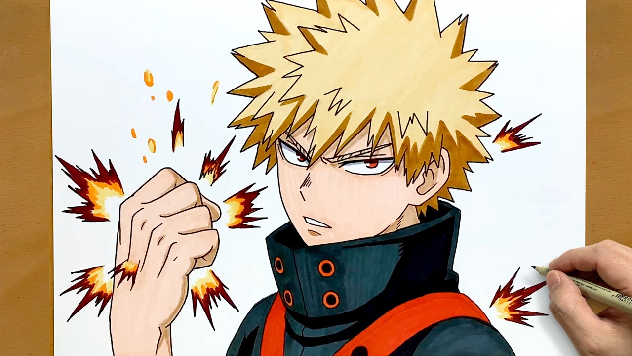 Drawing Katsuki Bakugo From My Hero Academia | Explosive MHA Anime Art