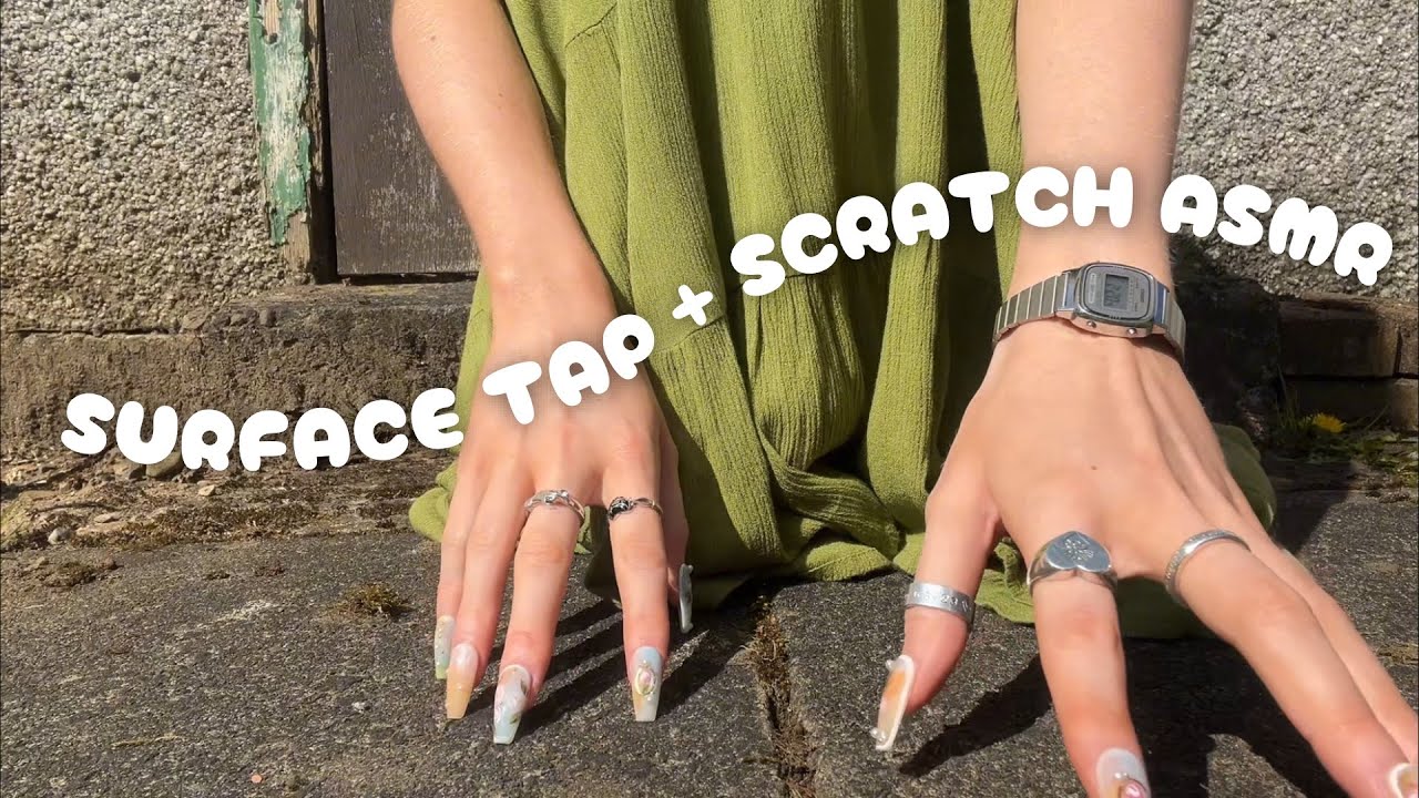 ASMR Surface tapping and scratching (Rhythmic tapping, textured scratching, camera tapping)