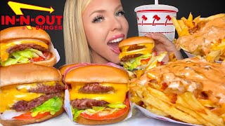 ASMR IN N OUT MUKBANG ANIMAL STYLE FRIES EXTRA CHEESE DOUBLE CHEESEBURGER 먹방 꿀벌