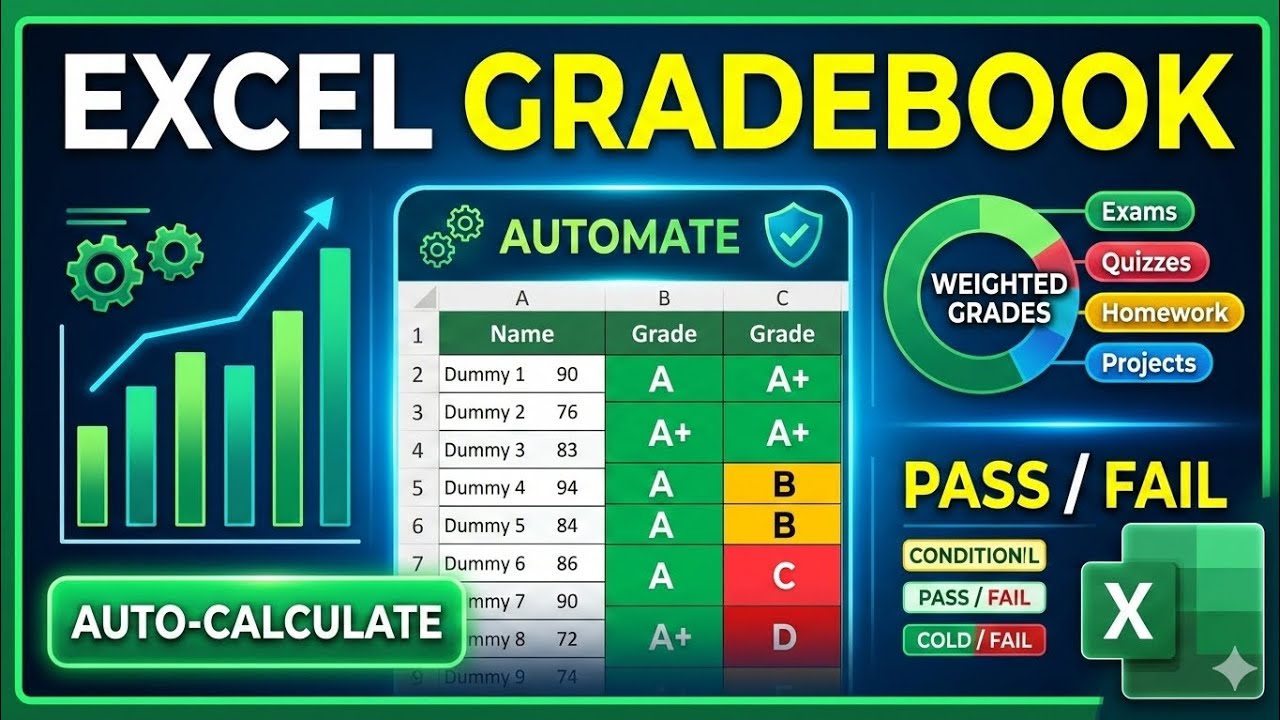 Excel gradebook - YouTube