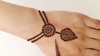 Latest Jewellery Mehndi Design Back Hand | Simple Mehandi Design For Beginners | Mehdi Ka Design