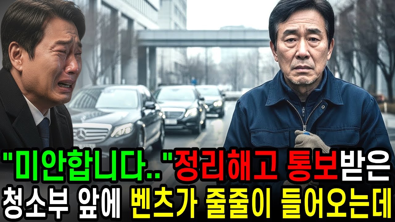 "미안합니다..." 정리해고 통보받은 청소부 앞에 벤츠가 줄줄이 들어오는데ㅣ감동사연ㅣ노후사연