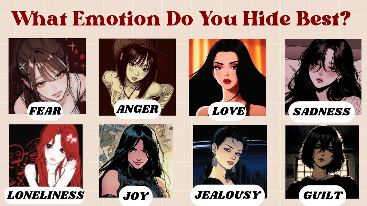 Какую эмоцию вы лучше всего скрываете? | Забавный тест на определение типа личности | @quizgalaxt...
