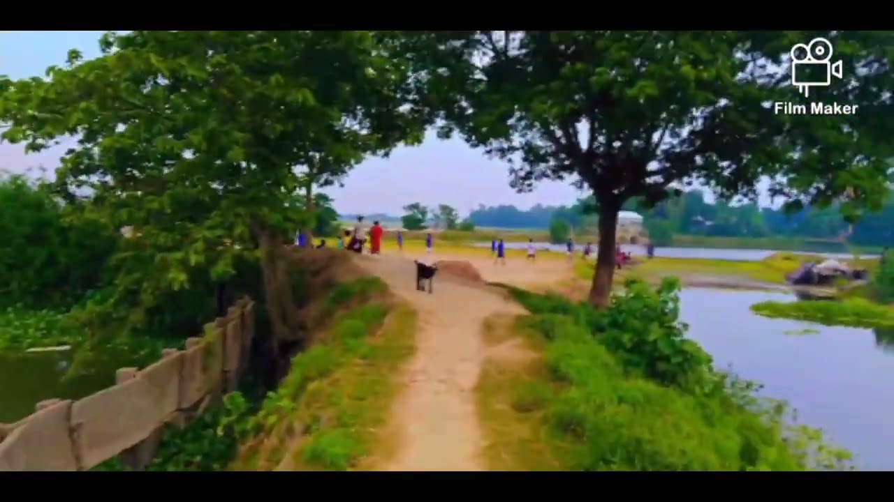 natural village scene in 