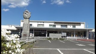 ＪＲ大竹駅と北側の線路や貨物置場　（広島県　2021.4.25他）