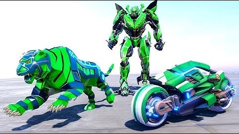 Lion Robot Transform Bike: Moto Robot Games  - Android Gameplay (Full HDR)
