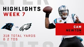 Cam Newton Throws for 318 Yards & 2 TDs vs. Eagles