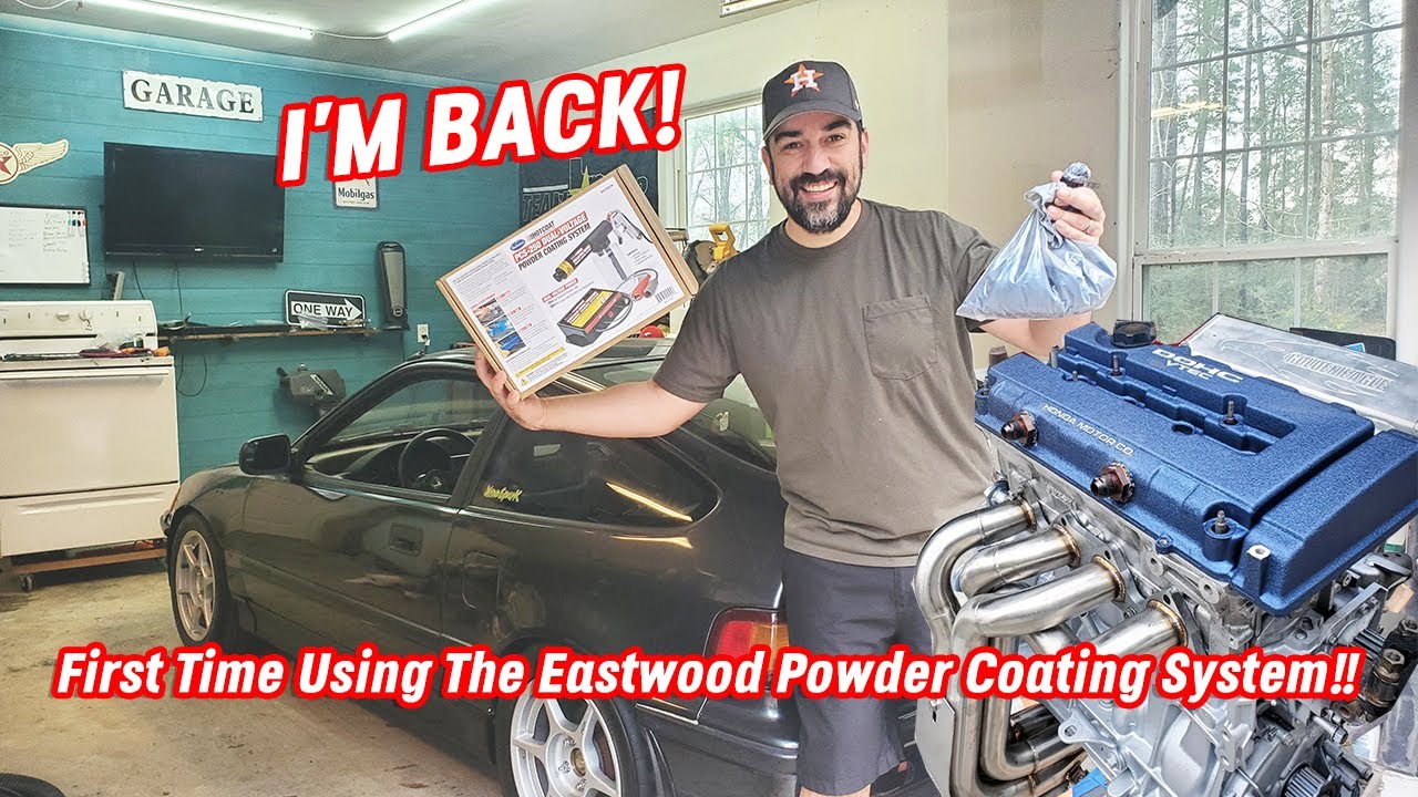Trying out the Eastwood Hotshot Powder-coating System with Wrinkle Mag Blue!