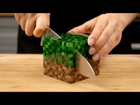 ASMR Glass Minecraft Grass Block - Super Satisfying to Watch!