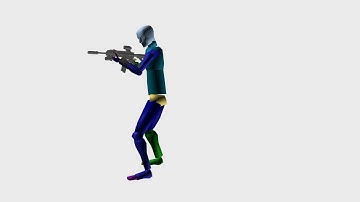 Game Animation - Locomotion Rifle Sprint Start Turn Left Side (3ds Max and Maya)