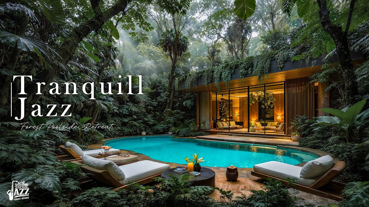 Soothing Jazz to Study, Work | Beautiful Resort in Jungle with Smooth Jazz for Chilling