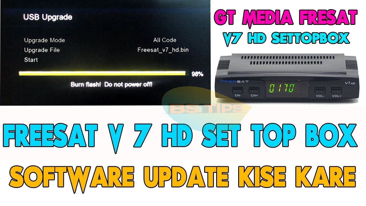 Freesat v7 Hd box ka Software kise Update kare YouTube