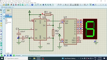 555 Timer IC+7 Segment Decade Counter 4026 IC in proteus#shortvideo #arduino #shortsvideo #shorts