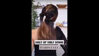 Half Up Half Down Hairstyle | | Simple Hairstyle Hacks | Knot Me Pretty | #Shorts