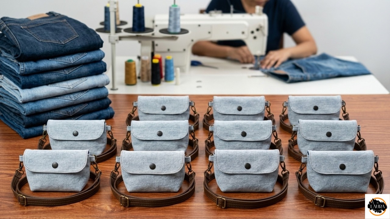 DIY Eyeglasses Case from Old Jeans in 15 Mins! ✂️👖 No Pattern, Super Easy!