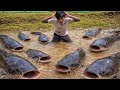 Giant Catfish Attack in Mud Pond! Shocking Fishing Challenge 😱🐟 #fishing #amazingfishing 