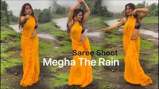 Megha The Rain Presents: Saree Fashion (shoot-11)in gorgeous and hot yellow stylish saree in rain.