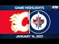 NHL Game Highlights Flames vs. Jets - Jan. 14, 2021