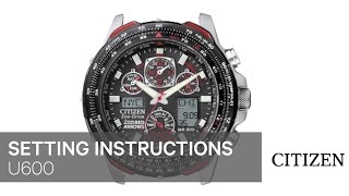 Citizen Watch Setting Instruction — U600 - YouTube