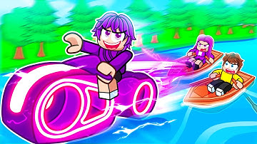 Cheating with a LIGHT SPEED BIKE in Roblox Build a Boat!