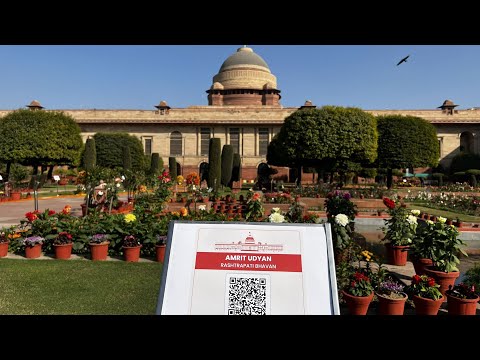 Mughal Gardens at the Rashtrapati Bhavan in Delhi renamed as 'Amrit Udyan'