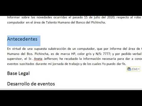 Informe de descargo utilizando word - YouTube