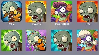 Plants vs Zombies 2,PVZ HD,PVZ Heroes,Plants vs Zombies 1 vs all PVZ!