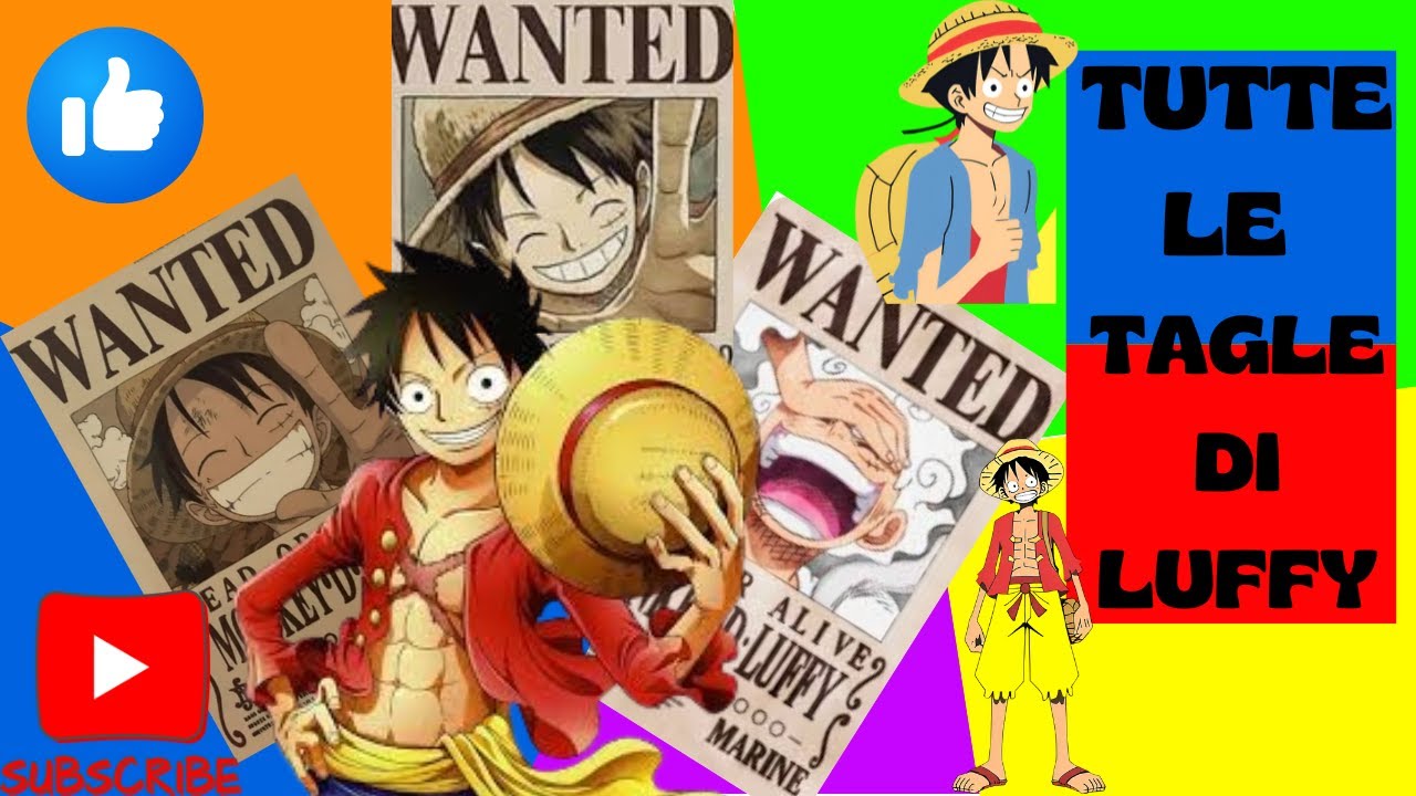 Tutte le taglie di Luffy in One piece!!!!! - YouTube