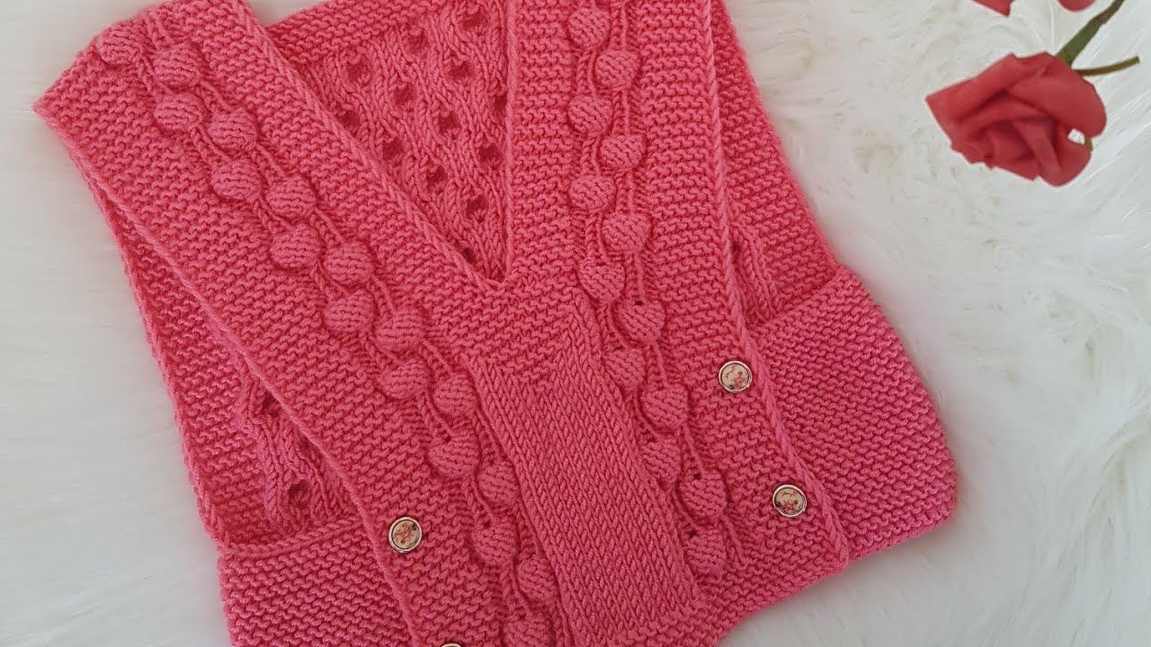 BU MODEL KİMSEDE YOK, Ahududu model bebek süveteri,örgü