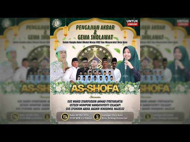 🔴LIVE Pengajian Akbar u0026 Gema Sholawat Bersama Ustzh Mumpuni Handayekti dan Gus Wahid Syarifudin class=