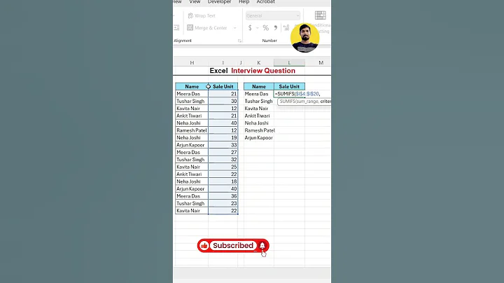 Excel Job Interview Questions UNIQUE Formula in Excel #excel  #microsoftexcel #excel #exceltutorial