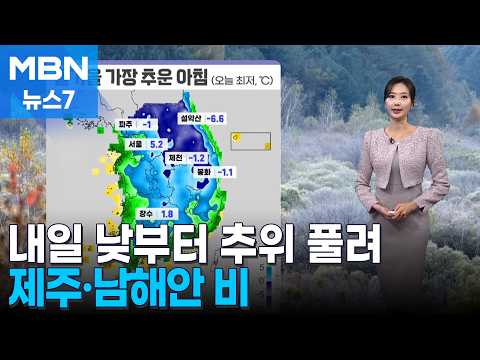 [Weather] Chill to Ease Starting Tomorrow Afternoon… Rain in Jeju and Southern Coastal Areas [MBN...