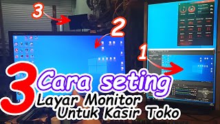 Cara SETTING dual / multi customer display 2 3 monitor layar kasir dan pembeli Program Toko IPOS