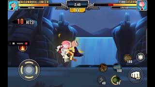 Testing out Taisama Halloween against Sasaka in Super Stickman Dragon Warriors screenshot 5