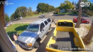 Video | Catalytic converter thieves confronted with paintball guns in Turlock bail on crime