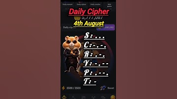 Hamster Combat 4 August Daily cipher #shorts