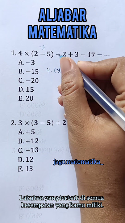 Soal aljabar matematika trik hitung cepat matematika dasar