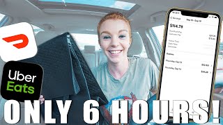 I MADE $100 IN 6 HOURS DRIVING FOR DOORDASH/UBER EATS! (Ride-Along Vlog)