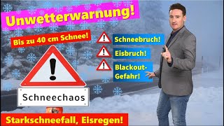 WARNUNG: Extremes Winter Unwetter! Höchste Warnstufe LILA! Starker Schneefall, Eisregen, Blackouts!